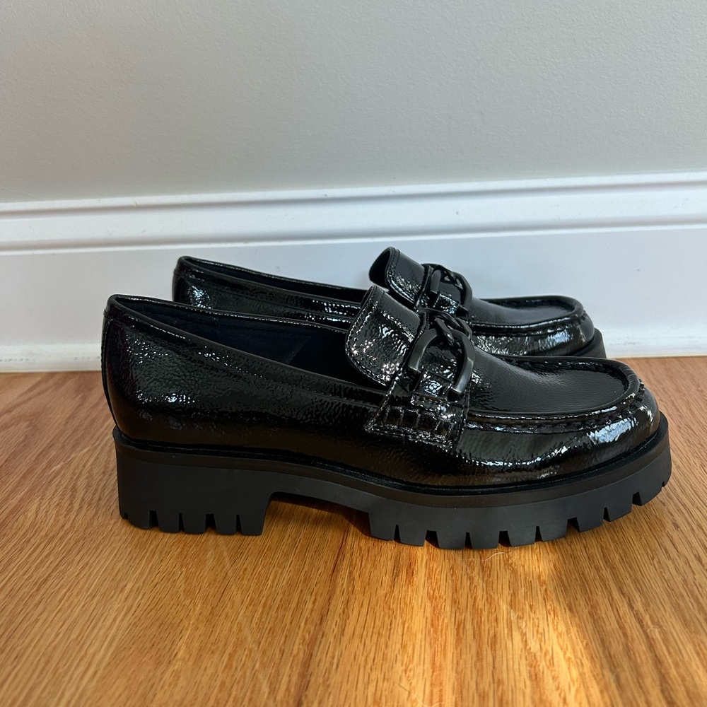 Nine West chunky patent loafers